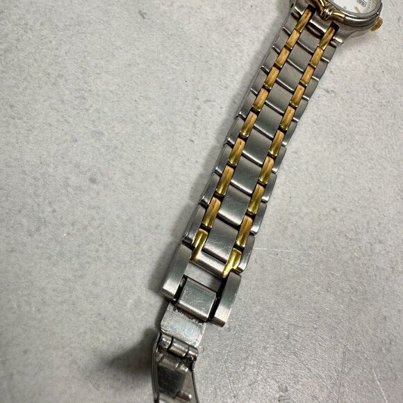 Caravelle Bulova Watch Womens 25mm Date White Dial Two Tone 6.75" New Battery - Picture 6 of 12